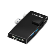 Rocketek SUR768 P3 USB 3.0 Hub 4K HD 1000Mbps Gigabit Ethernet RJ45 Adapter SD TF Card Reader for Surface Pro 3