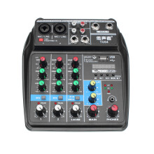 6W Portable bluetooth Sound Card 4 Channel Mixing Console Home Mini USB Mixer with UK US Plug
