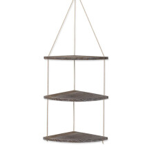 Wooden Wall Storage Rack Rope Hanging 1 2 3 Layer Plant Flower Pot Corner Shelf Home Decor Bookshelf