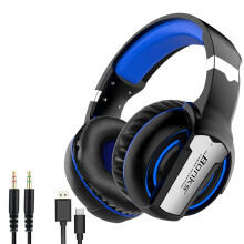 Bonks G1 Wireless bluetooth Headset Gaming Headphones with Microphone Light Surround Sound Bass Earphones for PS4 Xbox 1 Professional Gamer PC Laptop