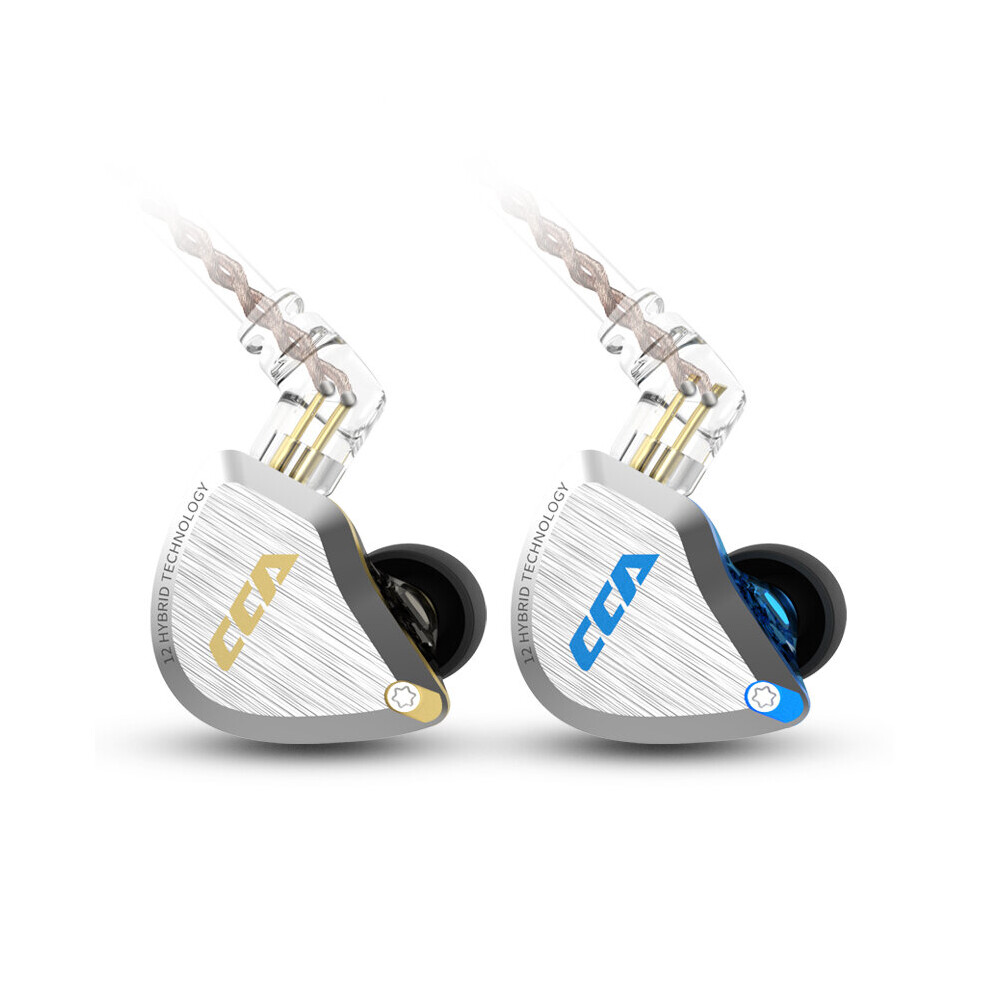 Cca C12 1Dd+5Ba In Ear Earbuds Hifi Metal Earphone 3.5Mm Plated Plug 12 Unit Wire Controlled Sports Headphones Gold 710954511476