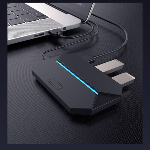 M6 bluetooth Gaming Keyboard Mouse RGB Controller Muilt function USB Hub for PC Laptop Phone Gamepad USB Adapter 1