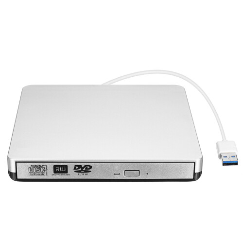 Silver USB3.0 DVD External Drive CD DVD RW Player CD RW Burners Optical Driver Writer DVD Writer Reader for PC Desktop Computer 1