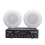 Dual Microphone Input Remote Control One for Two bluetooth Amplifier with Ceiling Speaker Set 1