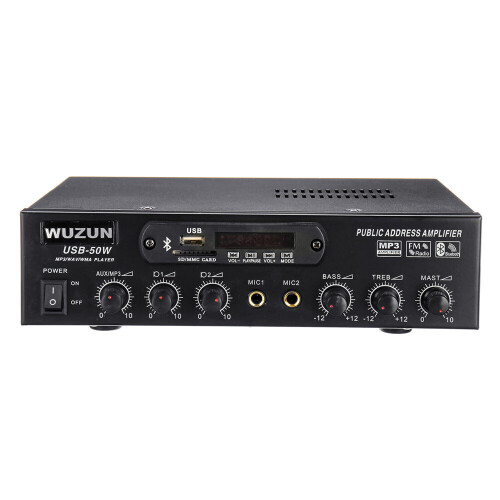 Dual Microphone Input Remote Control One for Two bluetooth Amplifier with Ceiling Speaker Set 1