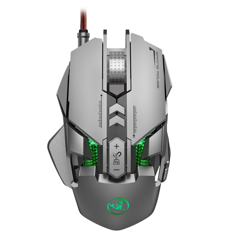 Hxsj J800 Wired Mechanical Gaming Mouse 6400Dpi Led Variable Backlight Comfort Gamer Mice For Computer Desktop Laptop 6900075398702