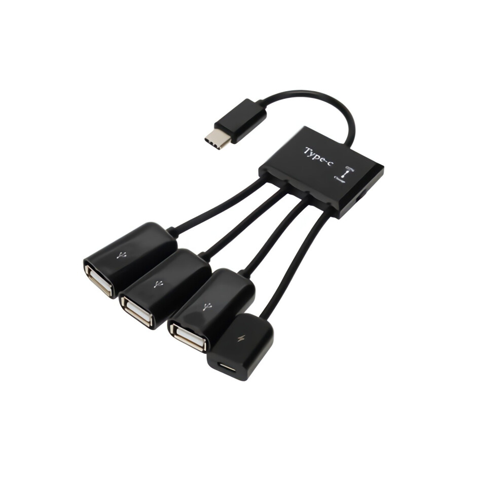 4 In 1 Usb Hubs H83 Otg Micro Type C To Usb 2.0 X 3 Tf Card Reader 633542723429