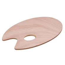 Wooden Oval Palette Oil Painting Watercolor Palette with Thumb Hole Artist Art Supplies