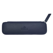 Cross Cross Leather Double Zip Close Pen Pouch