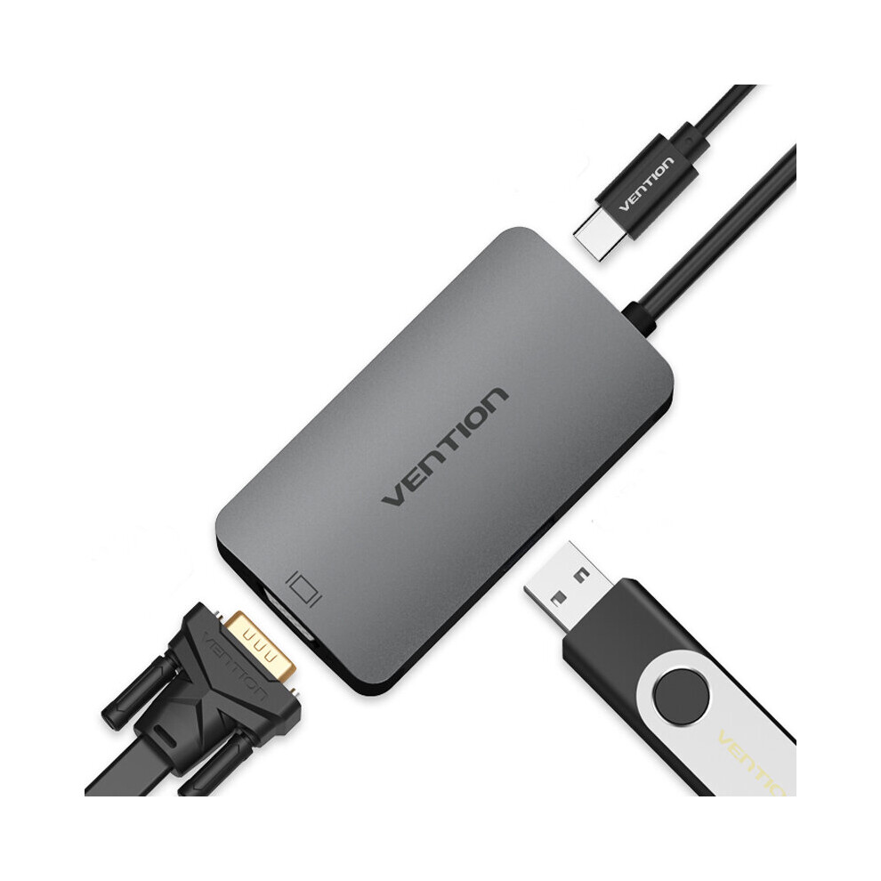 Vention Cgjha Usb C To Usb3.0 Vga With Pd Charging Port Type C 3.1 To Usb Hub Type C Video Adapter 759218374655