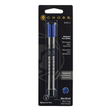 Recharge pour stylo  bille Cross - Bleu - Large - Paquet de deux