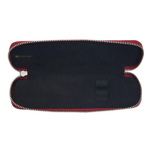 Cross Cross Cross Leather Double Zip Close Pen Pouch 1