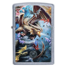 Accendino Zippo Anne Stokes Draghi Colorati in Cromo Stradale