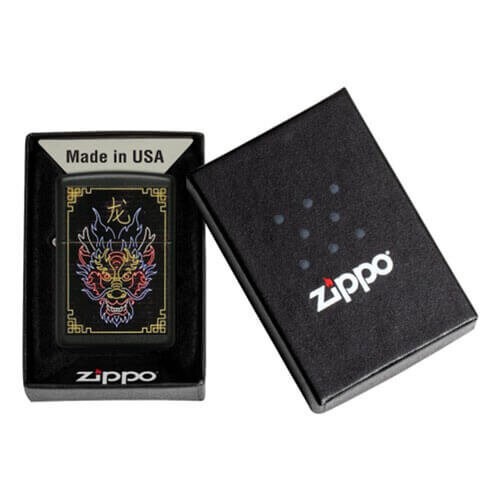 Zippo Accendino Zippo Design Drago Neon Nero Opaco 2