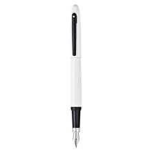 Cross Sheaffer VFM White Lacquer and Black Fountain Pen