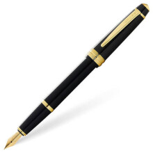 Stylo plume Cross Bailey Light en r   sine noire polie et plume extra fine dor   e