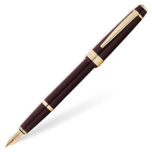 Stylo plume Cross Bailey en r   sine bordeaux polie et plume extra fine dor   e