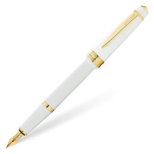 Cross Cross Cross Bailey Light Gloss Fountain Pen (White/Gold)