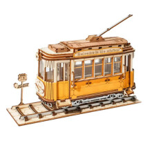 Kit de construção Robotime Tramcar TG505 Madeira 18 x 5,8 x 14 cm