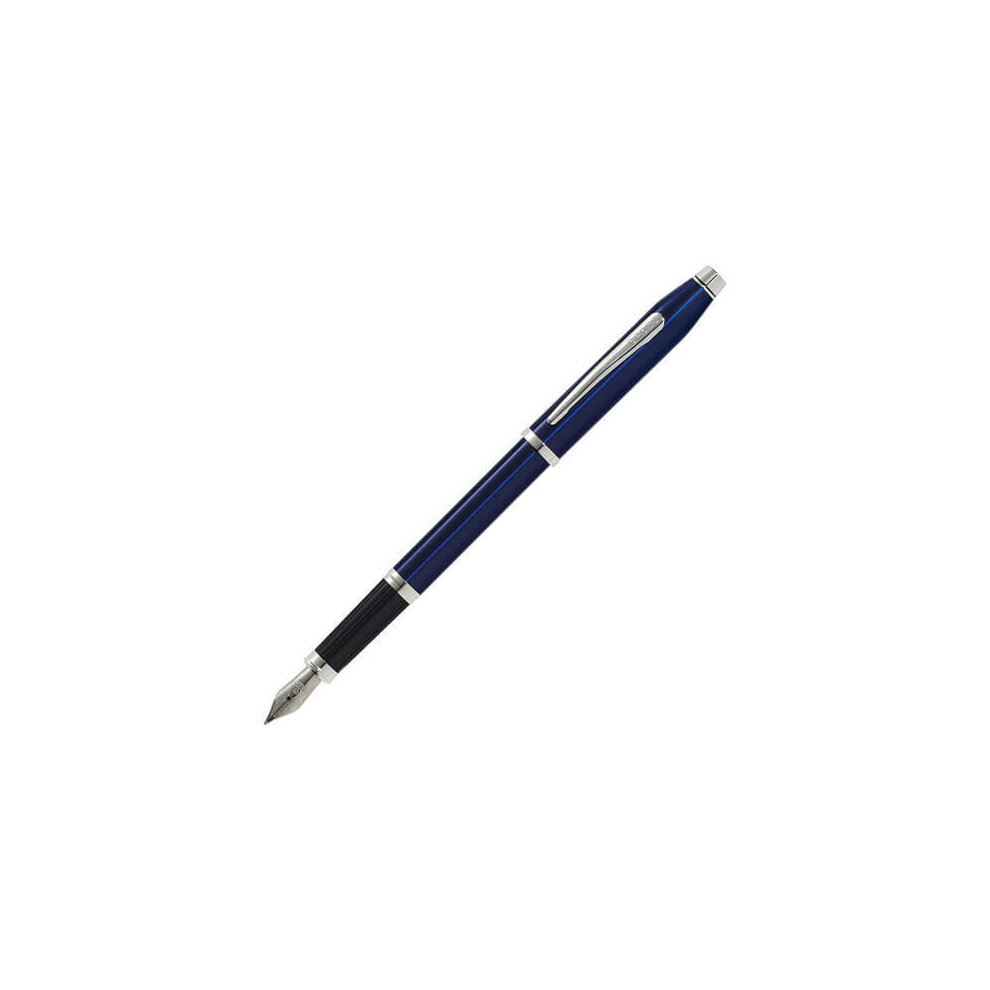 Cross Century Ll Lacquer Fountain Pen W/ Chrome Pt Blue