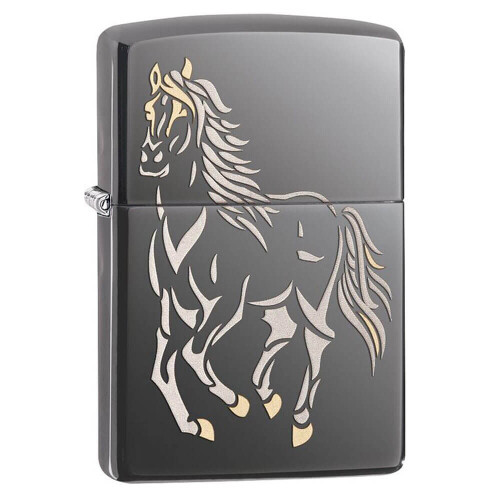 Zippo Accendino Zippo Horse, Black Ice