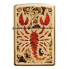 Encendedor de bolsillo Zippo diseño crustáceo, latón pulido, talla única