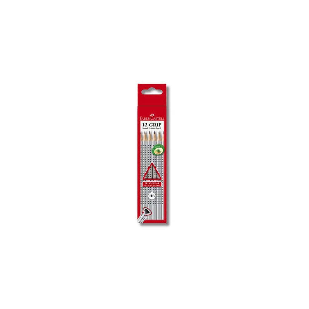 Faber-Castell Triangular Dot Grip Lead Pencil 12Pcs (Hb)