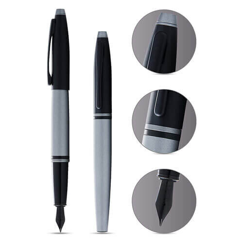 Cross Cross Cross Calais Fountain Pen (Matte Grey/Black) 2