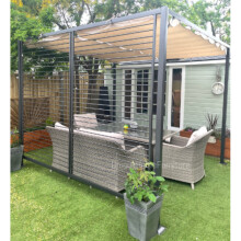 Metal Garden Pergola Outdoor Retractable Canopy Gazebo Patio Hot Tub Sun Shade