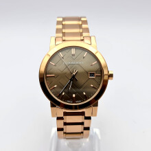 NEW BURBERRY THE CITY BU9005 ROSE GOLD TONE & BROWN DIAL WOMEN'S WATCH
