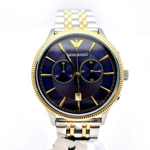 NEW EMPORIO ARMANI AR1847 STAINLESS STEEL GOLD SILVER TONE MEN'S WATCH