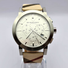 New Burberry BU9357 The City Haymarket Check Fabric Men's Watch