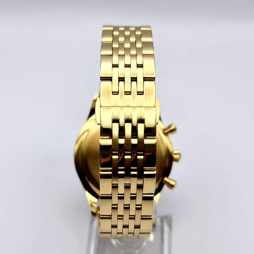 new emporio armani ar1893 stainless steel yellow gold black mens watch 206759198