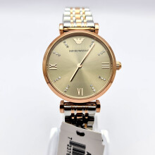 NEW EMPORIO ARMANI GIANNI LADIES WATCH AR1840 BNIB ROSE GOLD & SILVER