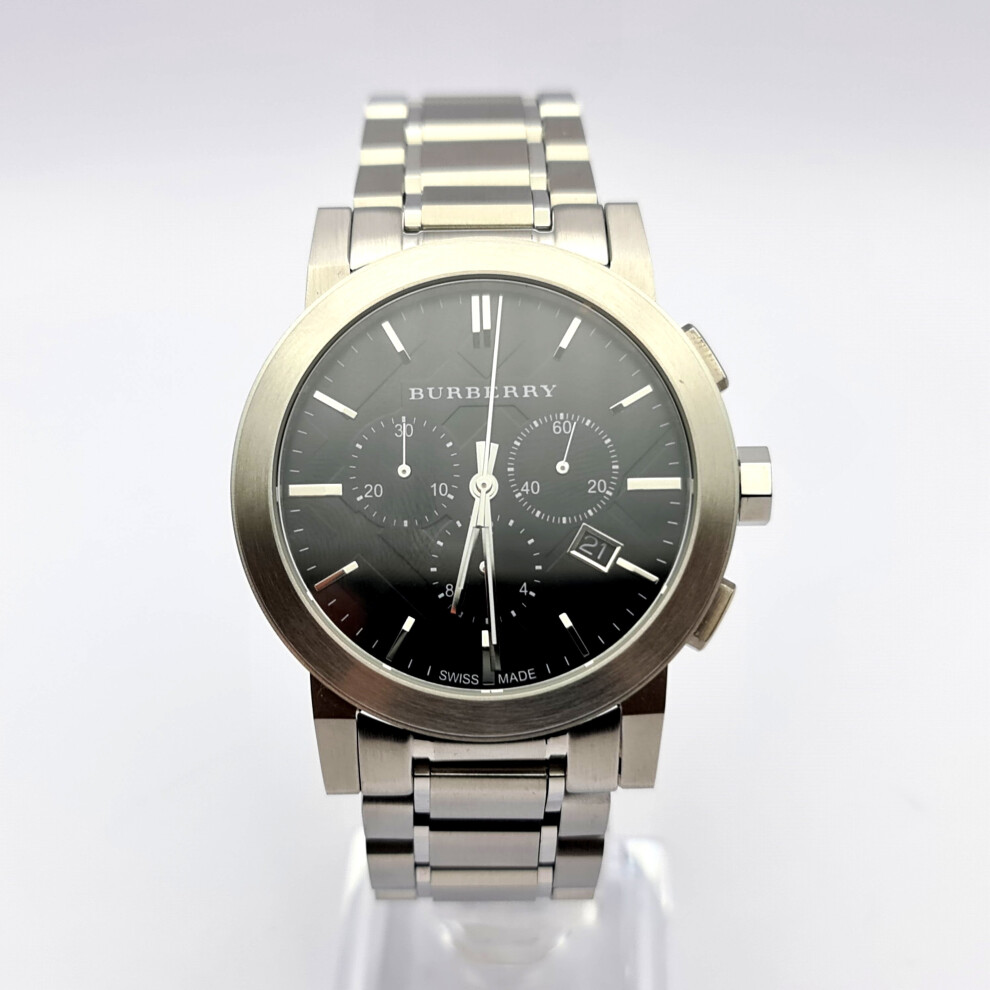 NEW BURBERRY BU9351 THE CITY BLACK DIAL STAINLESS STEEL MEN'S WATCH