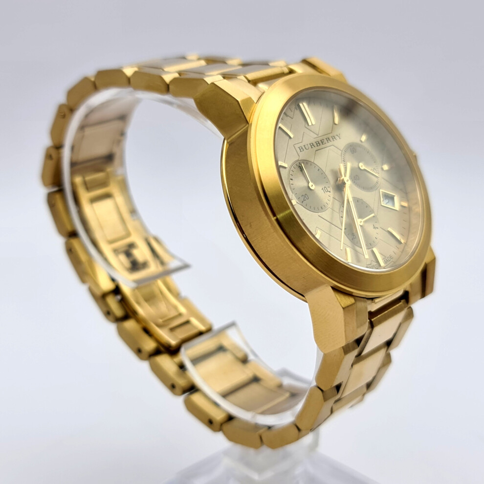 NEW BURBERRY BU9753 HERITAGE GOLD TONE STAINLESS STEEL LADIES WATCH on OnBuy