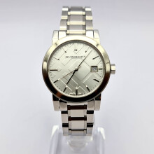 NEW GENUINE BURBERRY THE CITY BU9100 SILVER TONE WOMEN'S WATCH