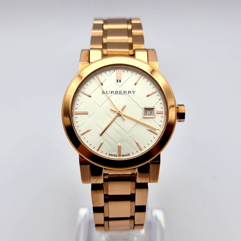 BURBERRY THE CITY BU9104 ROSE GOLD TONE STAINLESS STEEL WOMENS WATCH