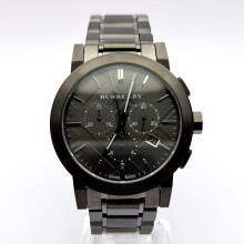 NEW BURBERRY BU9354 MENS BLACK GREY DIAL THE CITY CHRONOGRAPH WATCH