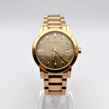 NEW BURBERRY THE CITY BU9034 ROSE DIAL & GOLD TONE WOMEN'S WATCH