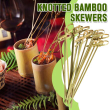 100pcs Bamboo Heart Bead Fruit Cocktail Picks Sticks 12cm Toothpick Decor