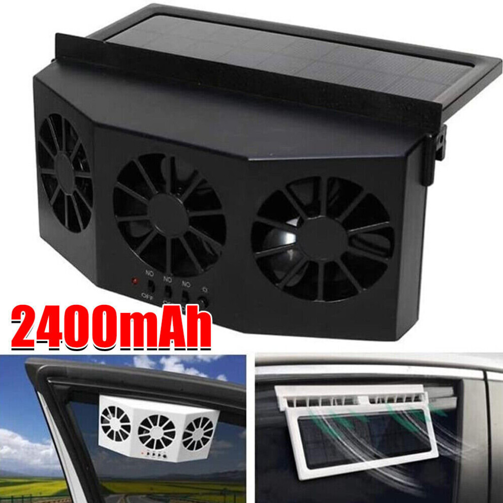 Solar Powered Car Fan Cooler Auto Window Air Vent Exhaust Ventilation