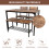 ELECWISH (Brown: 2 Chairs + 1 Bench) 3/4pcs Dining Table Set 2 Chair Dining Table Bench 4