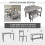 ELECWISH (Grey: 2 Chairs + 1 Bench) 3/4pcs Dining Table Set 2 Chair Dining Table Bench 5