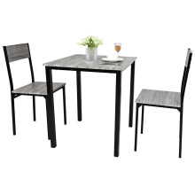 (Grey: 2 Chairs) 3/4pcs Dining Table Set 2 Chair Dining Table Bench