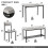 ELECWISH (Grey: 2 Chairs + 1 Bench) 3/4pcs Dining Table Set 2 Chair Dining Table Bench 2