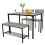 ELECWISH (Grey: 2 Chairs + 1 Bench) 3/4pcs Dining Table Set 2 Chair Dining Table Bench 1