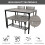 ELECWISH (Grey: 2 Chairs + 1 Bench) 3/4pcs Dining Table Set 2 Chair Dining Table Bench 3