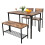 ELECWISH (Brown: 2 Chairs + 1 Bench) 3/4pcs Dining Table Set 2 Chair Dining Table Bench 1