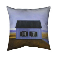 Begin Home Decor 5541-2626-LA177 26 x 26 in. Blue Barn-Double Sided Print Indoor Pillow